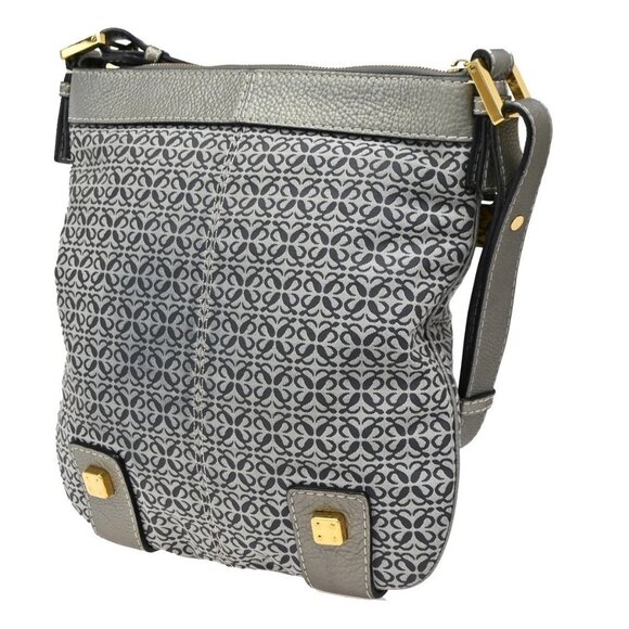 LOEWE Logo New Road Crossbody Shoulder Bag Canvas Leather Gray GHW 30KB767 - Picture 4 of 16